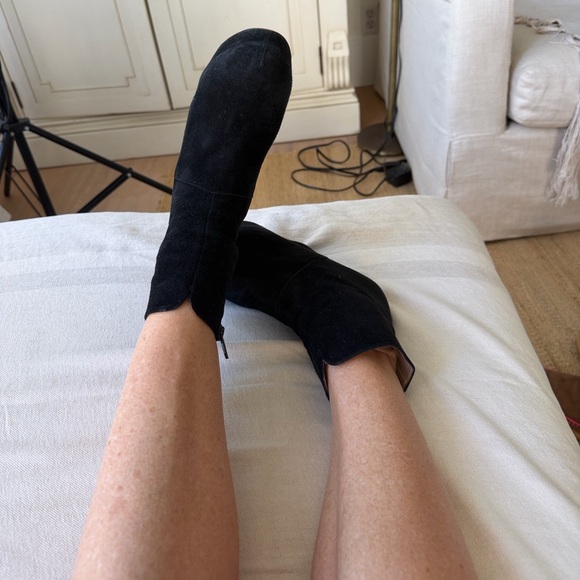 REVOLVE Pura Lopez Black Suede Wedge Boots. Great comfortable Sexy ❤️ - Picture 6 of 12